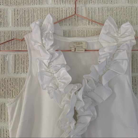 KATE SPADE White Southern Ruffle Blouse - Picture 2 of 6
